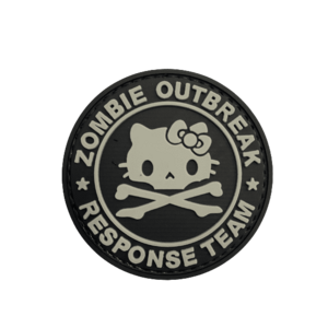 WARAGOD Zombie Outbreak Kitty PVC rátét, fekete-szürke kép