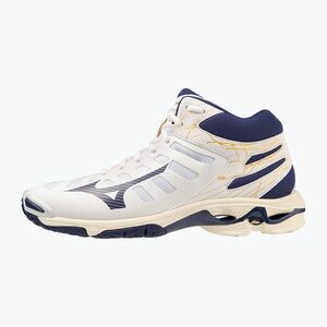 Férfi röplabda cipő Mizuno Wave Voltage Mid fehér / kék szalag / mp arany kép
