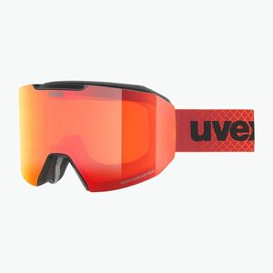 UVEX Evidnt Attract CV S2 síszemüveg fekete matt/tükör piros/kontr narancssárga/tiszta kép