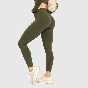 Magasderekú varrás nélküli leggings Iron Aesthetics Solid, zöld kép
