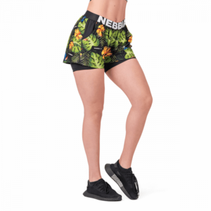 High Energy Green női kétrétegű rövidnadrág - NEBBIA kép