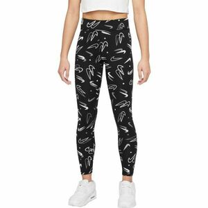 Nike NSW ESSNTL MR LGGNG SSNL PRN Lány leggings, fekete, veľkosť M kép