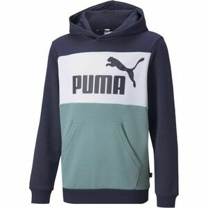 Puma ESS+COLORBLOCK HOODIE TR Fiú pulóver, sötétkék, veľkosť 128 kép