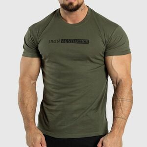 Férfi fitness póló Iron Aesthetics Gym, katonazöld kép