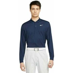Nike Dri-Fit Victory Solid Mens Long Sleeve Polo College Navy/White M kép