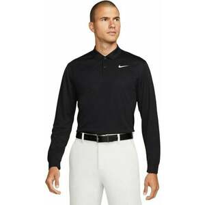 Nike Dri-Fit Victory Solid Mens Long Sleeve Polo Black/White L kép