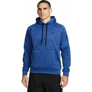 Nike Therma-FIT Hooded Mens Pullover Blue Void/ Game Royal/Heather/Black M Fitness pulóverek kép
