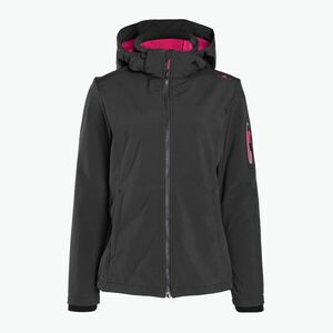 Női CMP Zip softshell kabát fekete/rózsaszín 39A5006/05UG kép