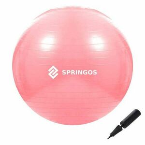 Springos 75 cm-es gimnasztikai, fitness labda, rózsaszín, pumpával kép