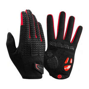 Bicycle full finger gloves Rockbros size: L S169-1BR (red-black) kép