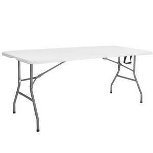 Springos összecsukható vendéglátóasztal 180 cm - fehér kép