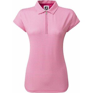 Footjoy Houndstooth Print Cap Sleeve Womens Polo Shirt Hot Pink S kép