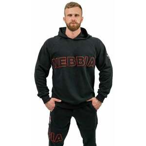 Nebbia Long Pullover Hoodie Legacy Black L Fitness pulóverek kép