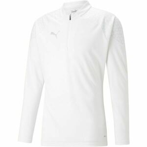 Puma TEAMCUP TRAINING 1/4 ZIP TOP Férfi sportos pulóver, fehér, méret kép