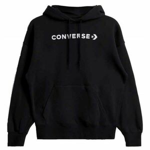 Converse WORDMARK FLEECE HOODIE EMB Női pulóver, fekete, méret kép