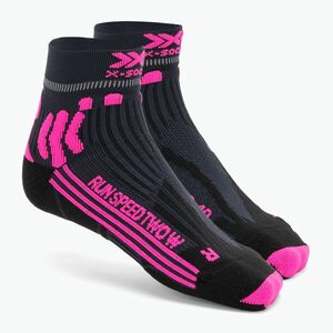 Női futó zokni X-Socks Run Speed Two 4.0 dolomit szürke/neon flamingó kép