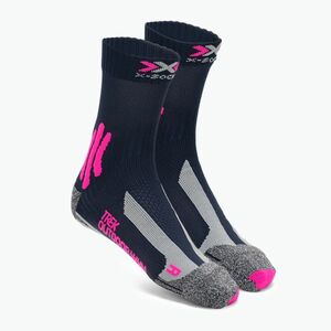 Női trekking zokni X-Socks Trek Outdoor éjkék/rózsaszín/lt szürke melangéval kép