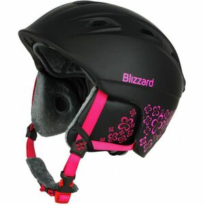 BLIZZARD-W2W Demon ski helmet, black matt/magenta flowers Fekete 56/59 cm 2022 kép