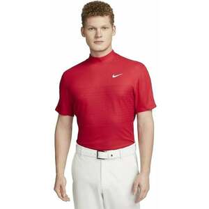 Nike Dri-Fit ADV Tiger Woods Mens Mock-Neck Golf Polo Gym Red/University Red/White M kép
