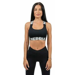Nebbia Medium-Support Criss Cross Sports Bra Iconic Black L Fitness fehérnemű kép