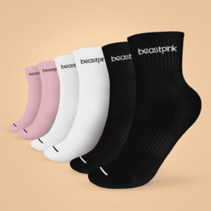 Midhigh Socks 3Pack zokni White Black Pink - BeastPink kép