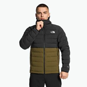 Férfi pehelypaplan The North Face Belleview Stretch Down Hoodie fekete-zöld NF0A7UJE4Q61 kép