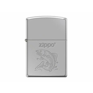 Zippo benzines öngyújtó Fish motívummal, króm kép