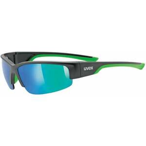 UVEX Sportstyle 215 Black Mat/Green/Mirror Green Kerékpáros szemüveg kép
