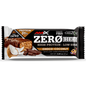 Protein szeletek és kekszek Amix Amix Zero Hero 31% Protein Bar-65g-Chocolate-Coconut kép