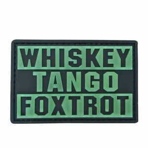WARAGOD Whisky Tango PVC rátét, glow kép