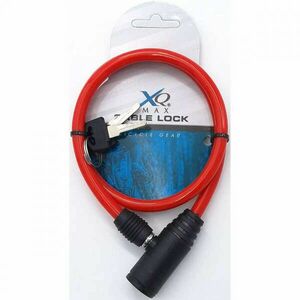 kerékpárzár kábel 0, 4x65cm xqmax - piros kép