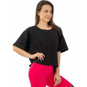 Nebbia Organic Cotton Loose Fit "The Minimalist" Crop Top Black XS-S Fitness póló kép