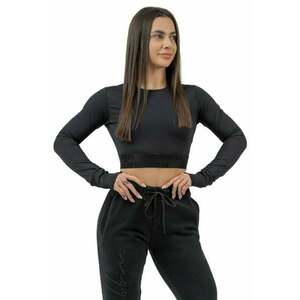Nebbia Long Sleeve Crop Top INTENSE Perform Black M Fitness póló kép