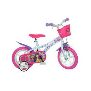 Barbie rózsaszín-fehér kerékpár 12-es méretben kép