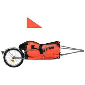 Kerékpár-utánfutó narancssárga/fekete táskával kép