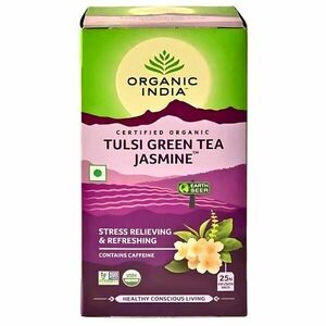 Tulsi JASMINE GREEN TEA, filteres bio tea, 25 filter - Organic India kép