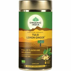Tulsi LEMON GINGER Citrom Gyömbér, szálas bio tea, 100g - Organic India kép