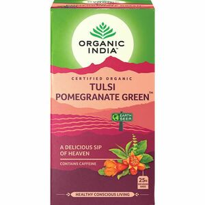Tulsi POMEGRANATE GREEN, filteres bio tea, 25 filter - Organic India kép