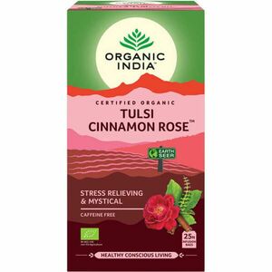Tulsi CINNAMON ROSE Fahéj Rózsa, filteres bio tea, 25 filter - Organic India kép