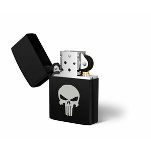 DRAGOWA benzines öngyújtó Punisher gravírozással, fekete kép