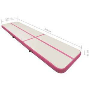 vidaXL rózsaszín PVC felfújható tornamatrac pumpával 800 x 100 x 15 cm kép