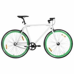 vidaXL fehér és zöld fix áttételes kerékpár 700c 51 cm kép