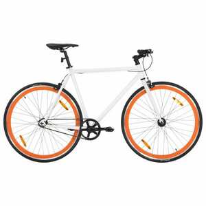 vidaXL fehér és narancssárga örökhajtós kerékpár 700c 51 cm kép