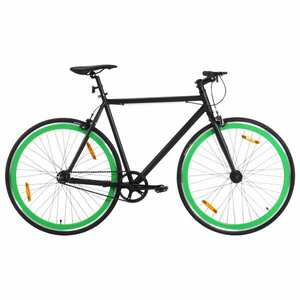 vidaXL fekete és zöld örökhajtós kerékpár 700c 59 cm kép