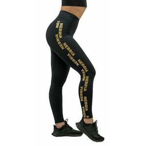 Classic High Waist Intense Iconic női leggings Black/Gold - NEBBIA kép