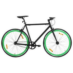 vidaXL fekete és zöld örökhajtós kerékpár 700c 55 cm kép