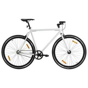vidaXL fehér és fekete örökhajtós kerékpár 700c 55 cm kép