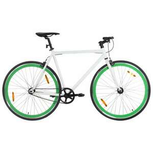 vidaXL fehér és zöld örökhajtós kerékpár 700c 55 cm kép