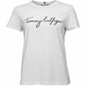 Tommy Hilfiger REG C-NK SIGNATURE TEE Női póló, fehér, méret kép