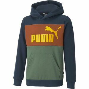 Puma ESS+COLORBLOCK HOODIE FL B Gyerek pulóver, sötétkék, méret kép